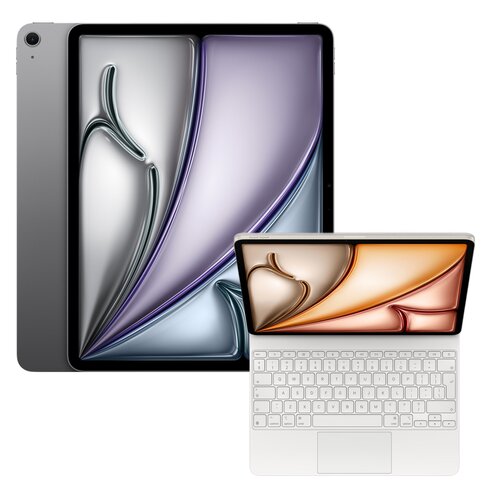 Tablet APPLE iPad Air 13" 7 gen. 2025 256 GB Wi-Fi Gwiezdna szarość + Etui na iPad Air 13 cali APPLE Magic Keyboard Biały Klawiatura