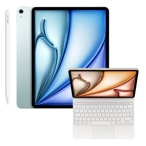 Tablet APPLE iPad Air 13" 7 gen. 2025 256 GB Wi-Fi Niebieski + Etui na iPad Air 13 cali APPLE Magic Keyboard Biały Klawiatura + Rysik APPLE Pencil Pro
