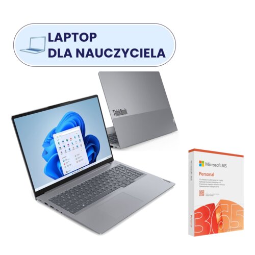 Laptop LENOVO ThinkBook 16 G8 IRL 16" IPS Core 7 240H 16GB RAM 512GB SSD Windows 11 Home + Program MICROSOFT 365 Personal