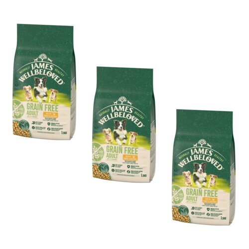 Karma dla psa JAMES WELLBELOVED Bezzbożowa monobiałkowa Indyk 3 x 1.5 kg