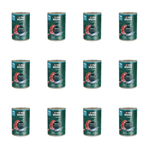 Karma dla psa PAN MIĘSKO z Ziołami Pasztet z tuńczykiem 12 x 400 g