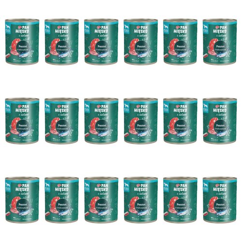 Karma dla psa PAN MIĘSKO z Ziołami Pasztet z tuńczykiem 18 x 800 g