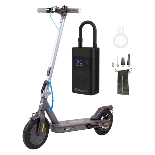 Hulajnoga elektryczna MOTUS Scooty 10 Lite Gen 4 30km 350W 10" Szary + Pompka rowerowa XRIDER z funkcją powerbank XR00AP01