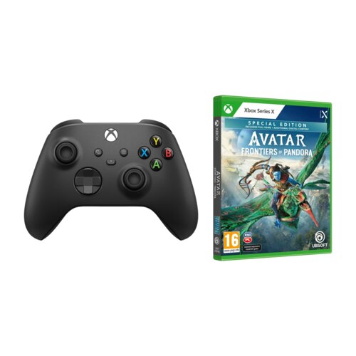 Kontroler MICROSOFT bezprzewodowy Xbox Carbon Black + Avatar: Frontiers of Pandora - Edycja Specjalna Gra XBOX SERIES X