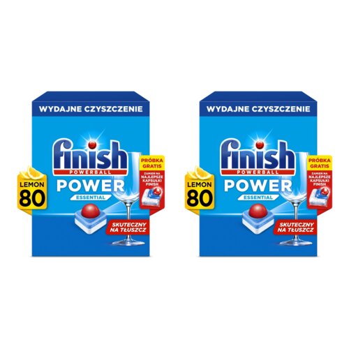 Tabletki do zmywarek FINISH Power Essential Lemon - 160 szt.+ Kapsułki do zmywarek FINISH Ultimate Plus 4 szt.