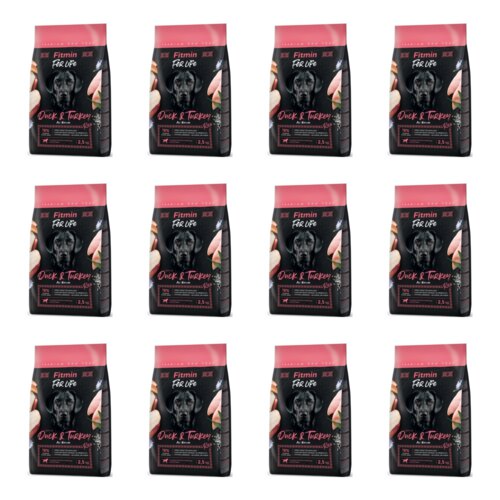 Karma dla psa FITMIN For Life Duck & Turkey 12 x 2.5 kg