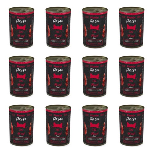 Karma dla kota FITMIN For Life Adult Wołowina 12 x 400 g