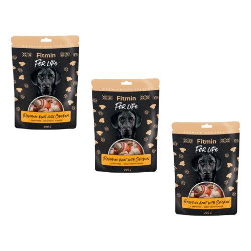 Przysmak dla psa FITMIN For Life Treat Skóra wołowa 3 x 200 g