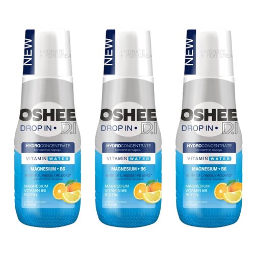 Hydrokoncentrat OSHEE Magnez + B6 Cytryna i  Pomarańcza 3 x 500 ml