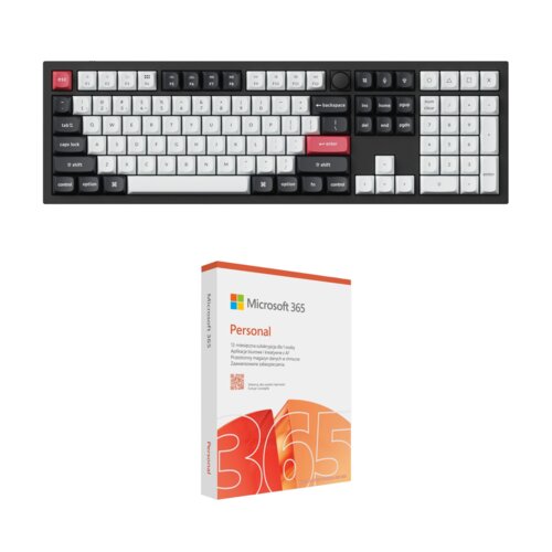 Klawiatura KEYCHRON Q6 HE Wireless Switch Gateron Double-Rail Magnetic Nebula Czarno-biało-czerwony + Program MICROSOFT 365 Personal