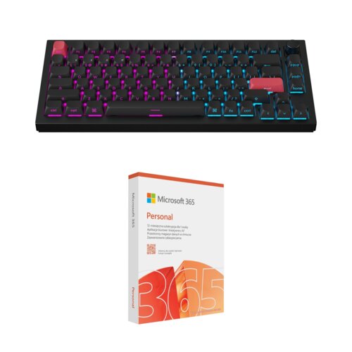 Klawiatura KEYCHRON Q1 Max Wireless Side-Printed Switch Gateron Jupiter Banana Czarno-czerwony + Program MICROSOFT 365 Personal