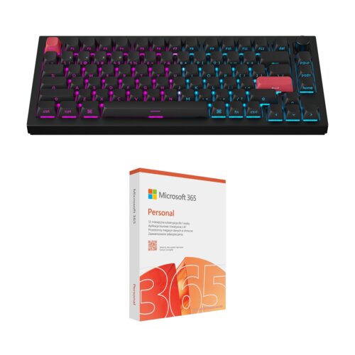 Klawiatura KEYCHRON Q1 Max Wireless Side-Printed Switch Gateron Jupiter Red Czarno-czerwony + Program MICROSOFT 365 Personal