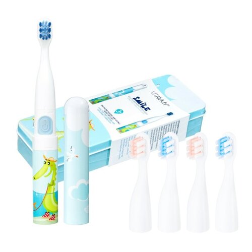 Szczoteczka soniczna VITAMMY Smile Krokodyl + Końcówka szczoteczki VITAMMY Smile MiniMini+ (4 szt.)