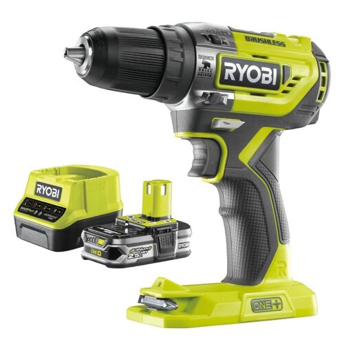 Wiertarko-wkrętarka RYOBI R18PD5-0 + Akumulator RYOBI RC18120-125 2.5Ah 18V + Ładowarka