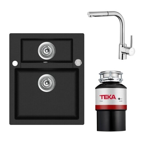 Zlewozmywak TEKA Clivo 60 S-TQ 40148030 Metalic onyx + Bateria TEKA ARK 938 + Młynek do rozdrabniania odpadów TEKA TR 550