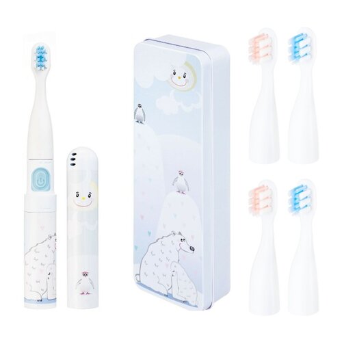 Szczoteczka soniczna VITAMMY Smile Miś Polarny + Końcówka szczoteczki VITAMMY Smile MiniMini+ (4 szt.)