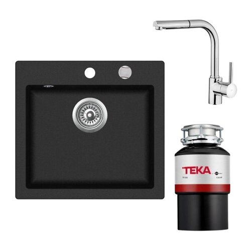 Zlewozmywak TEKA Clivo 50 S-TQ 40148010 Metalic onyx + Bateria TEKA ARK 938 + Młynek do rozdrabniania odpadów TEKA TR 550