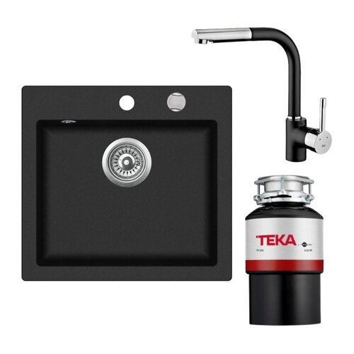 Zlewozmywak TEKA Clivo 50 S-TQ 40148010 Metalic onyx + Bateria TEKA ARK 938 TG Carbon + Młynek do rozdrabniania odpadów TEKA TR 550
