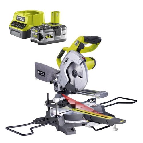Pilarka ukosowa RYOBI EMS216L + Akumulator RYOBI RC18120-150 5Ah 18V + Ładowarka