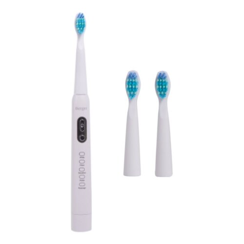 Szczoteczka soniczna BERGER TB Light Biały + Końcówka szczoteczki BERGER TB Optimal & Light Biały (2 sztuki)