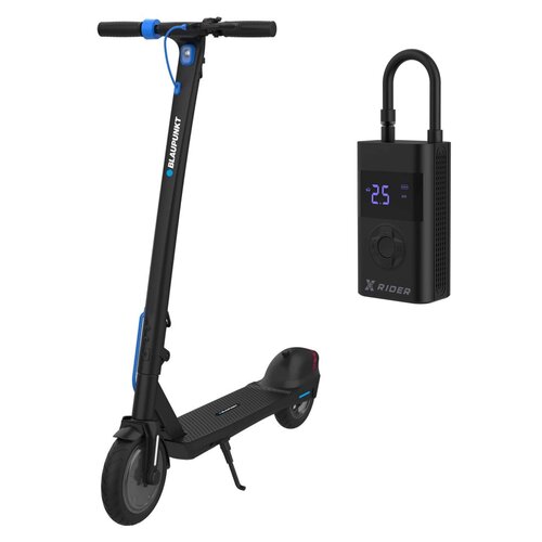 Hulajnoga elektryczna BLAUPUNKT ESC608 20km 250W 8.5" Czarny + Pompka rowerowa XRIDER z funkcją powerbank XR00AP01