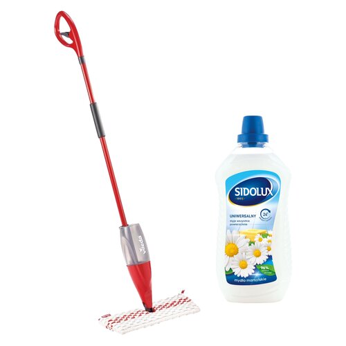 Mop płaski VILEDA 1 - 2 Max Box + Płyn do mycia podłóg SIDOLUX Mydło Marsylskie 1000 ml