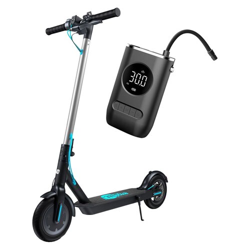 Hulajnoga elektryczna MOTUS Scooty 8.5 25km 350W 8.5" Czarno-turkusowy + Pompka rowerowa BECOOL BC-PP2508