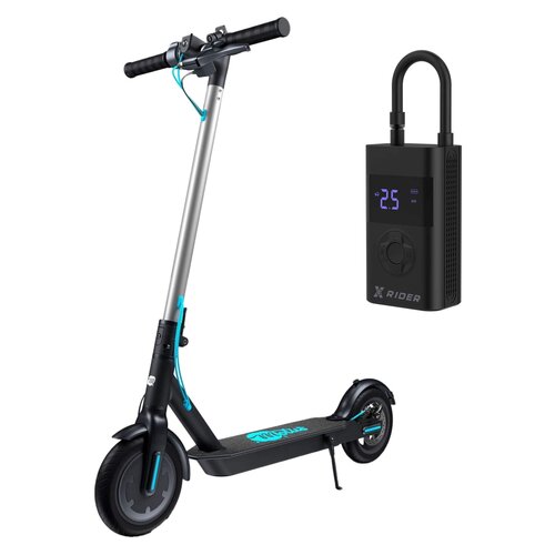 Hulajnoga elektryczna MOTUS Scooty 8.5 25km 350W 8.5" Czarno-turkusowy + Pompka rowerowa XRIDER z funkcją powerbank XR00AP01