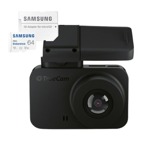 Wideorejestrator TRUECAM M7 GPS Dual Czarny + Karta pamięci SAMSUNG Pro Endurance microSDXC 64GB + Adapter