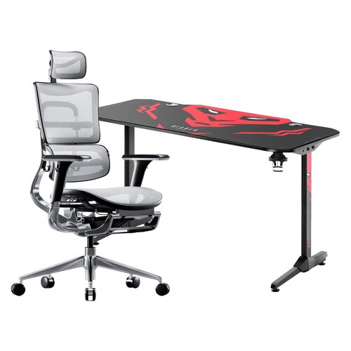 Biurko DIABLO CHAIRS X-MATE 1400 + Fotel DIABLO CHAIRS V-Master Czarno-biały