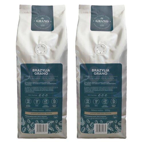 Kawa mielona GRANO TOSTADO Brazylia Grano 2 x 0.5 kg