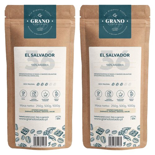 Kawa ziarnista GRANO TOSTADO El Salvador Arabica 2 x 1 kg