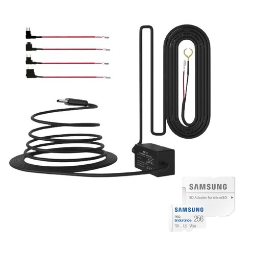 Adapter zasilania VANTRUE do Vantrue N4 + Karta pamięci SAMSUNG Pro Endurance microSDXC 256GB + Adapter