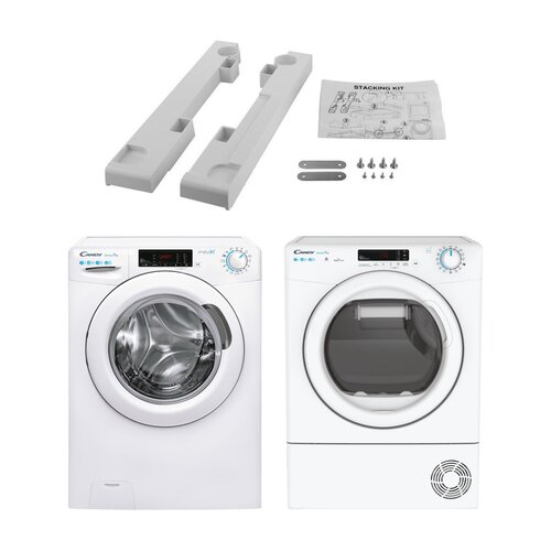 Pralka CANDY CS4 1172DE/1-S 7kg 1100 obr + Suszarka CANDY CSO4H7A2DE-S + Łącznik CANDY WSK1102 2 Slim