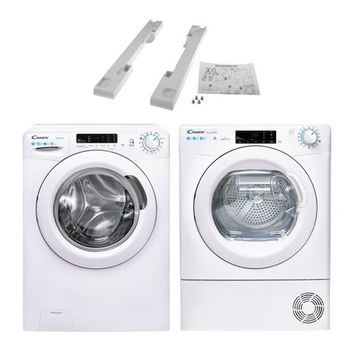 Pralka CANDY CS 1072DE/1-S 7kg 1000 obr + Suszarka CANDY CSOE H7A2TE-S SmartPro + Zestaw podłączeniowy CANDY WSK1101 2 STD