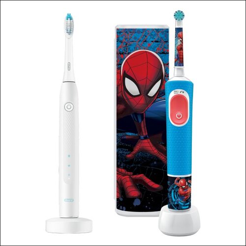 Szczoteczka soniczna ORAL-B Pulsonic Slim Clean 2000 Biały + Szczoteczka rotacyjna ORAL-B Kids Pro Spiderman + Etui