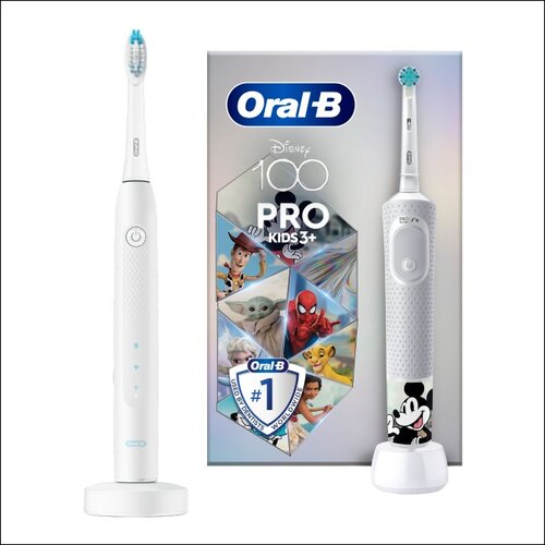 Szczoteczka soniczna ORAL-B Pulsonic Slim Clean 2000 Biały + Szczoteczka rotacyjna ORAL-B D103 Kids Disney Mickey