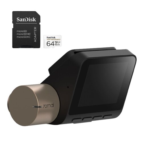 Wideorejestrator 70MAI Dash Cam Lite D08 + Karta pamięci SANDISK microSDXC 64GB