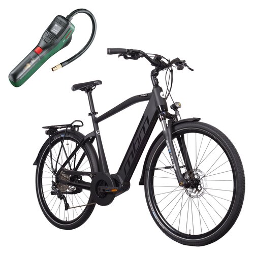 Rower elektryczny MBM E809 Erebus M20 28 cali Czarny + Pompka rowerowa BOSCH EasyPump 0603947000