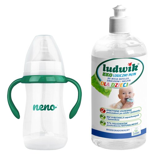 Butelka NENO 240 + Płyn do mycia butelek i smoczków LUDWIK CG1010102ZEKL0121 475 ml