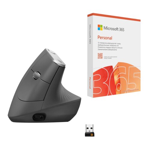 Mysz LOGITECH MX Vertical + Program MICROSOFT 365 Personal