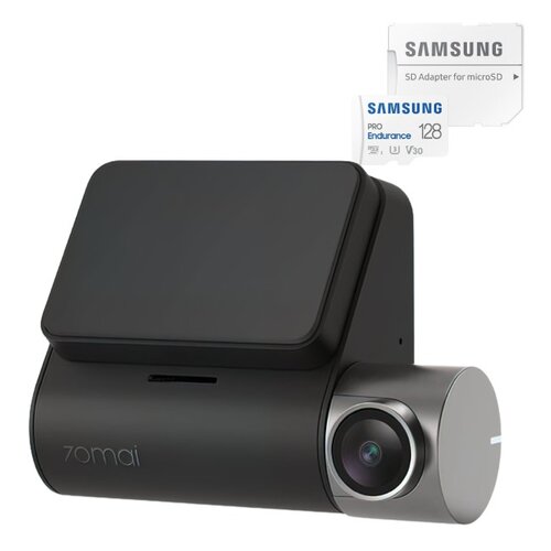 Wideorejestrator 70mai Dash Cam A500s Cam Pro Plus+ + Karta pamięci SAMSUNG Pro Endurance microSDXC 128GB + Adapter