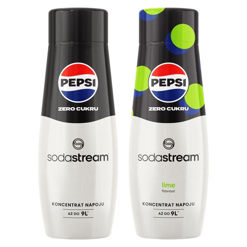 Syrop do saturatorów SODASTREAM Pepsi Zero Cukru 440 ml + Syrop do saturatorów SODASTREAM Pepsi Zero Cukru Limonka 440 ml