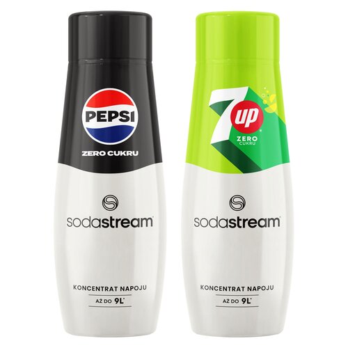 Syrop do saturatorów SODASTREAM Pepsi Zero Cukru 440 ml + Syrop do saturatorów SODASTREAM 7UP Zero 440 ml bez cukru