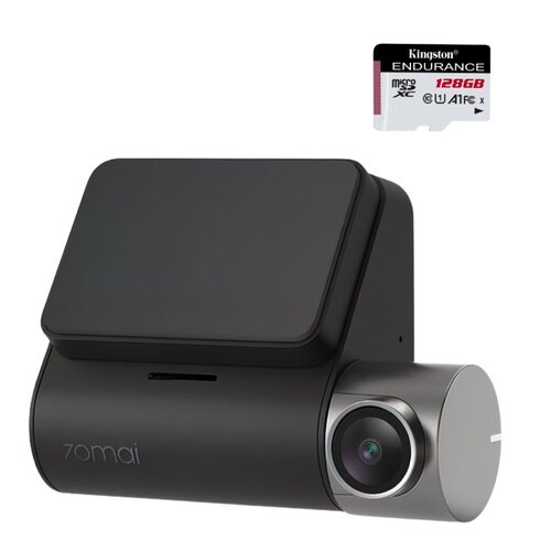 Wideorejestrator 70mai Dash Cam A500s + kamera dodatkowa RC06 + Karta pamięci KINGSTON Endurance microSDXC 128GB