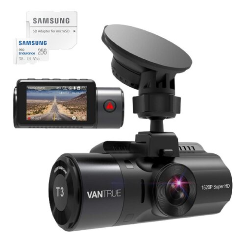 Wideorejestrator VANTRUE T3 + Karta pamięci SAMSUNG Pro Endurance microSDXC 256GB + Adapter