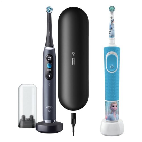 Szczoteczka magnetyczna ORAL-B iO 9 Czarny + Szczoteczka rotacyjna ORAL-B Kids 3+ Kraina Lodu