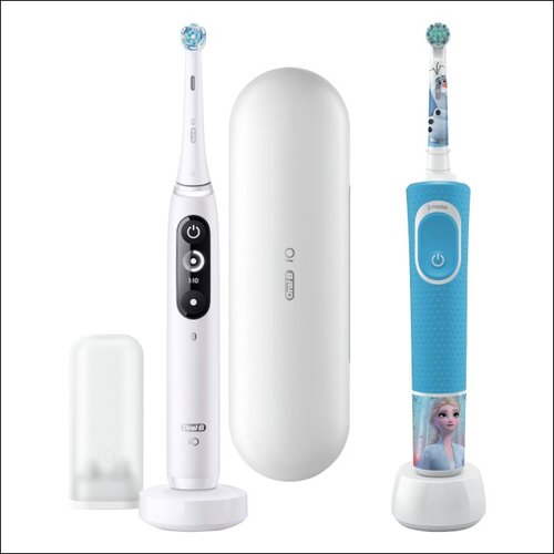 Szczoteczka magnetyczna ORAL-B iO 7 Biały + Szczoteczka rotacyjna ORAL-B Kids 3+ Kraina Lodu