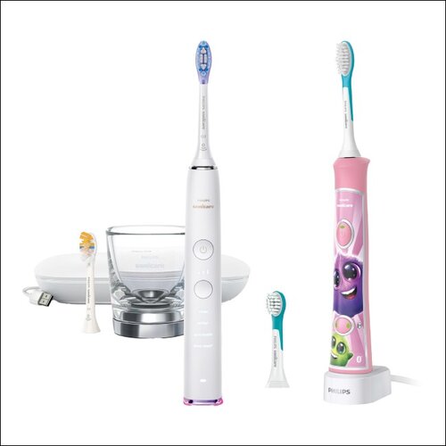 Szczoteczka soniczna PHILIPS Sonicare DiamondClean Smart 9400 HX9917/88 + Szczoteczka soniczna PHILIPS Sonicare For Kids HX6352/42