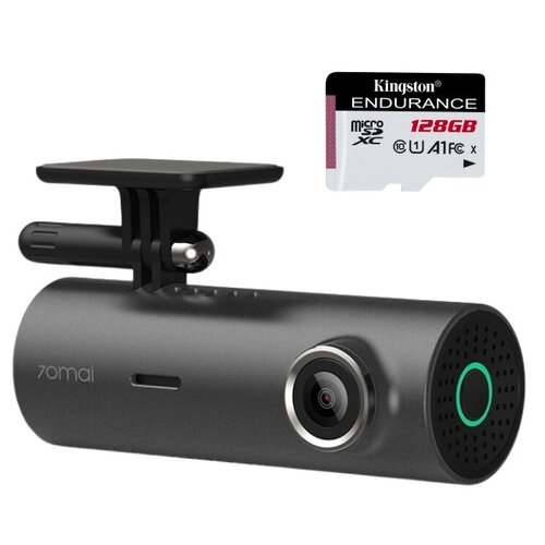 Wideorejestrator 70MAI M300 Dash Cam Czarny + Karta pamięci KINGSTON Endurance microSDXC 128GB